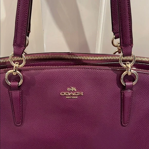 Coach Purple Leather Christie Carryall Tote - Picture 3 of 9